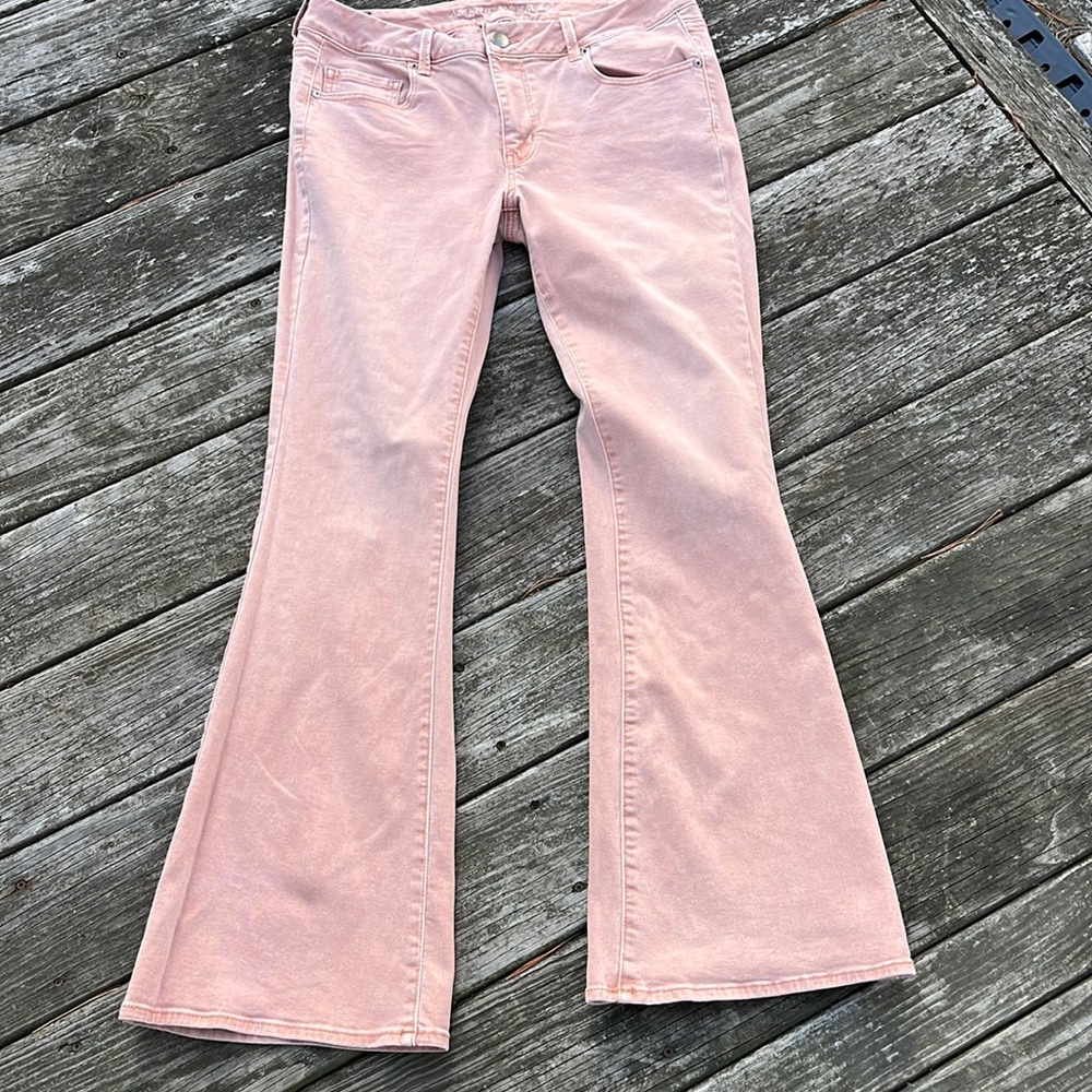 American Eagle Boho Artist Super Super Stretch Flares 14 R